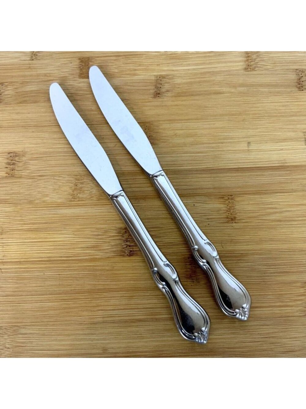 Reed & Barton Camelot Dinner Knives Stainless Steel Flatware Set Of Two